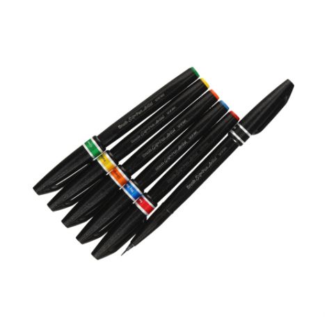 Pisaki pędzelkowe Pentel Brush Sign Pen Artist, 6 kolorów Standard - 3
